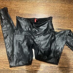 SPANX Black Faux Leather Leggings